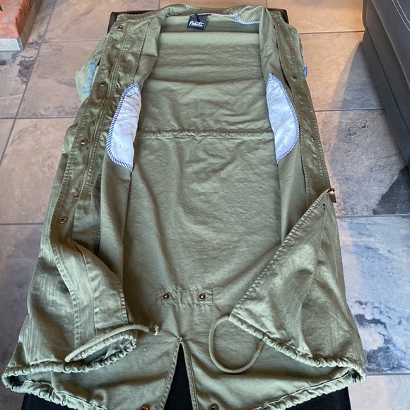 BOHO Nanette Lepore 100% Cotton Lightweight Trench Coat With Embroidered Arms - Picture 6 of 16